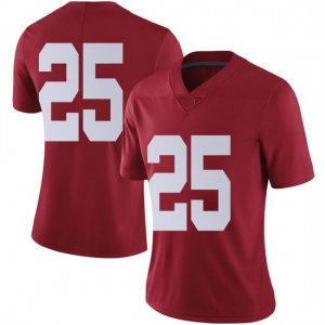 NCAA Women's Alabama Crimson Tide #25 Jonathan Bennett Stitched College Nike Authentic No Name Crimson Football Jersey JN17W53XM